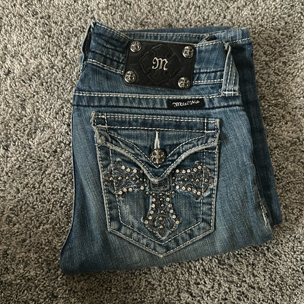 Miss me blingy flap jeans boot cut size 26
